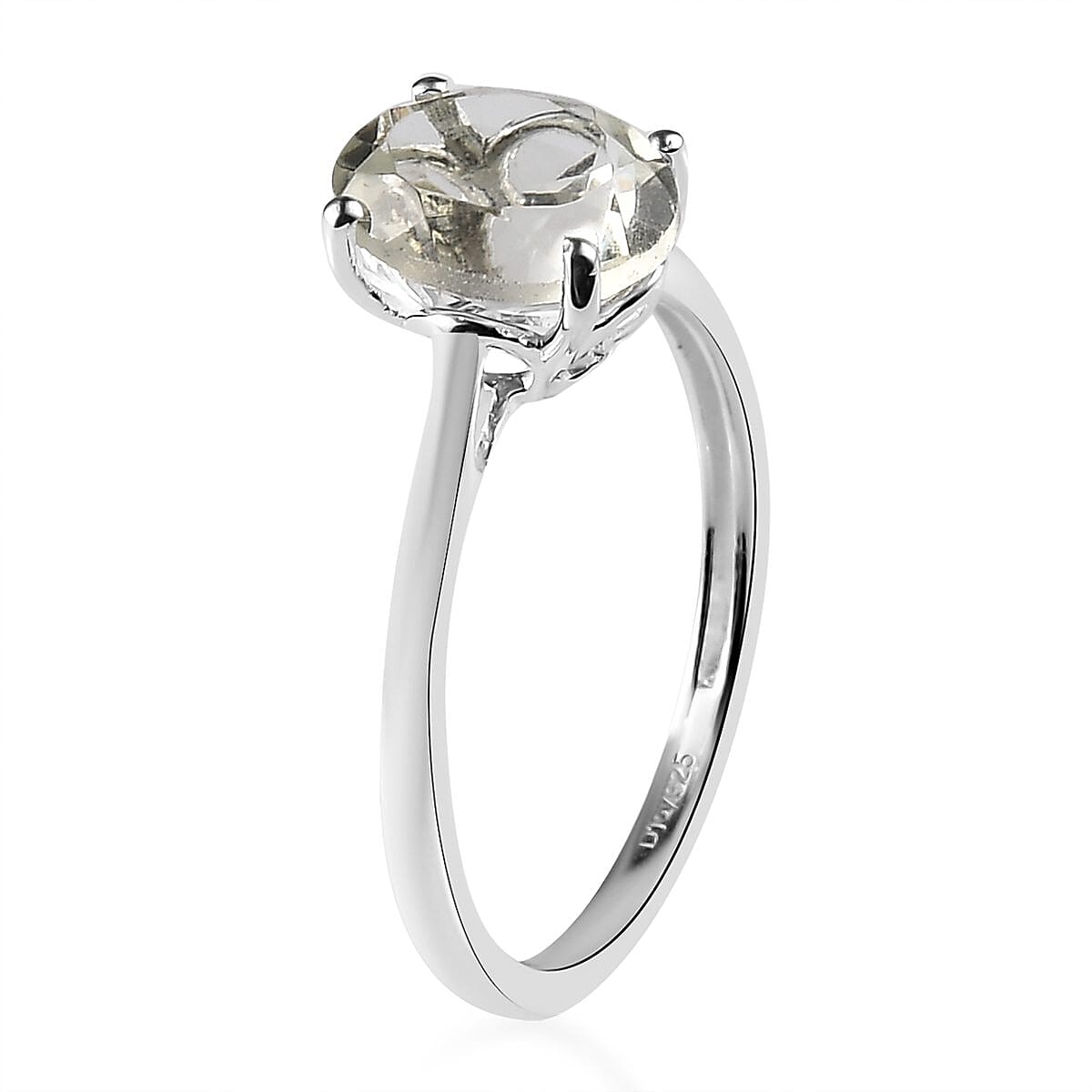 Montezuma Prasiolite Solitaire Ring in Sterling Silver (Size 7.0) 1.75 ctw