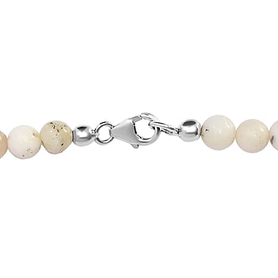 Dendritic Agate and Agate Necklace 20 Inches in Sterling Silver 183.00 ctw