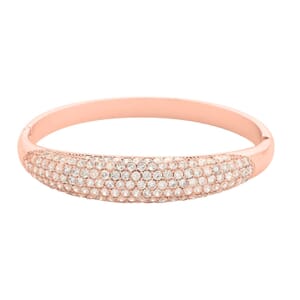 Simulated Diamond Bangle Bracelet in Rosetone (6.75 In) 5.50 ctw