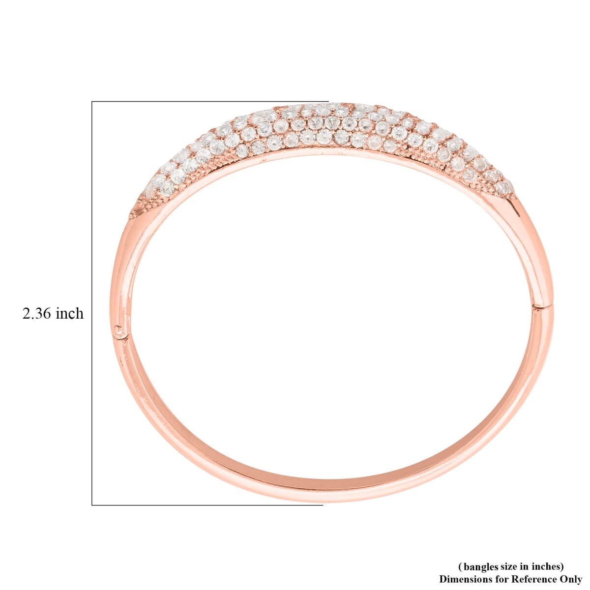 Simulated Diamond Bangle Bracelet in Rosetone (6.75 In) 5.50 ctw image number 4