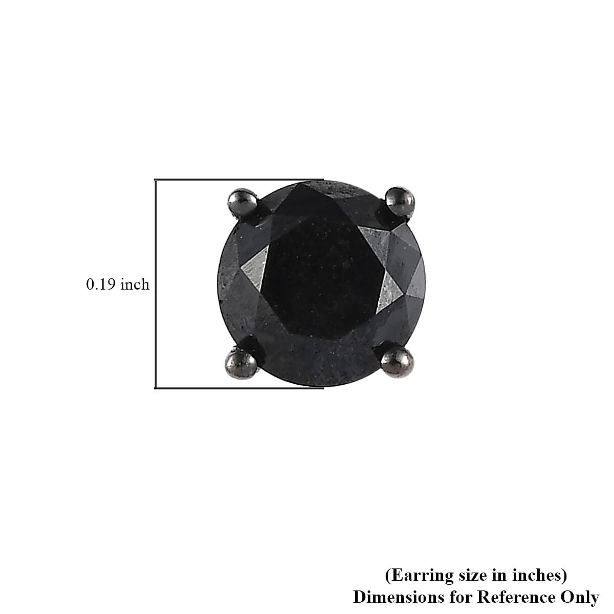 Ankur Treasure Chest Premium Black Diamond Solitaire Stud Earrings in Platinum Over Sterling Silver 1.00 ctw image number 4