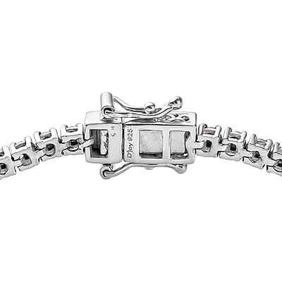 Premium Black Diamond Tennis Bracelet in Platinum Over Sterling Silver (7.25 In) 5.00 ctw