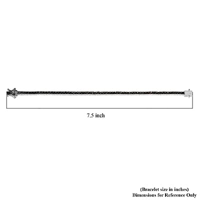 Premium Black Diamond Tennis Bracelet in Platinum Over Sterling Silver (7.25 In) 5.00 ctw