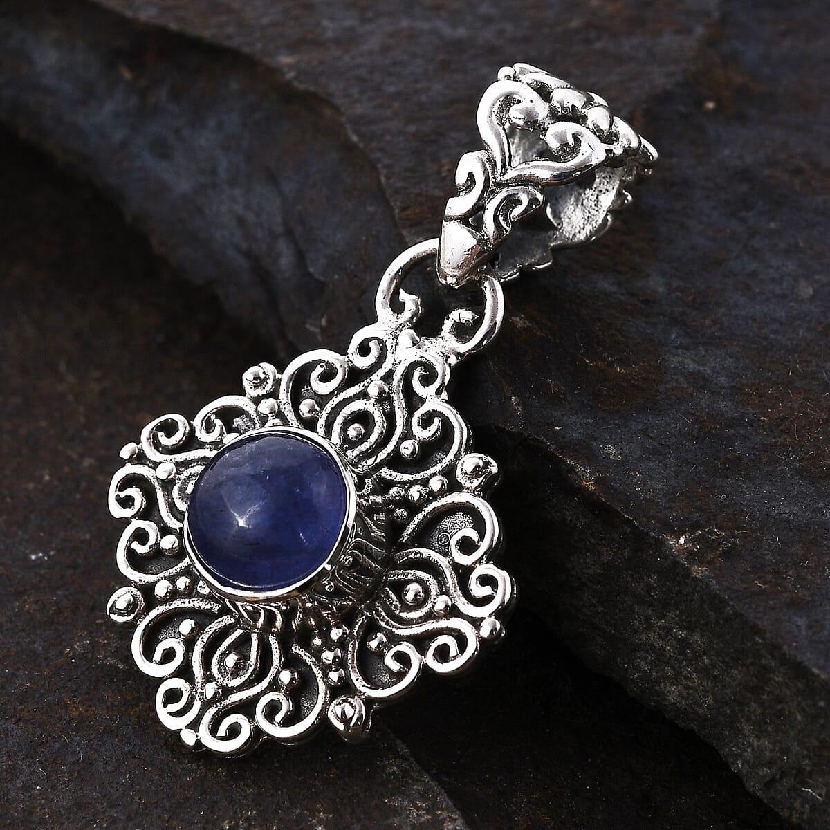 Bali Legacy Tanzanite Pendant in Sterling Silver 1.85 ctw image number 1