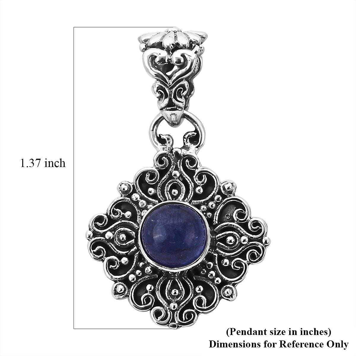 Bali Legacy Tanzanite Pendant in Sterling Silver 1.85 ctw