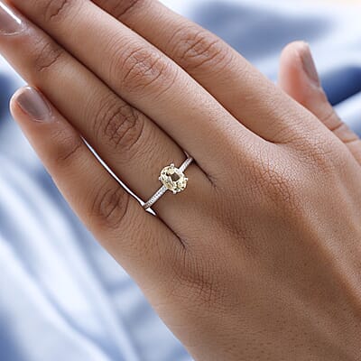 Brazilian Citrine Solitaire Ring in Sterling Silver (Size 10.0) 1.15 ctw