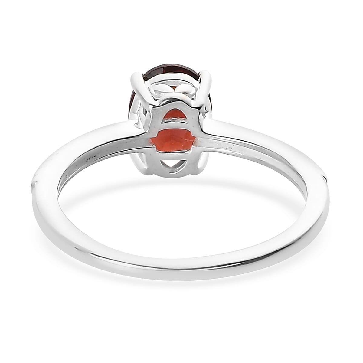 Mozambique Garnet Solitaire Ring in Sterling Silver (Size 9.0) 1.40 ctw image number 4