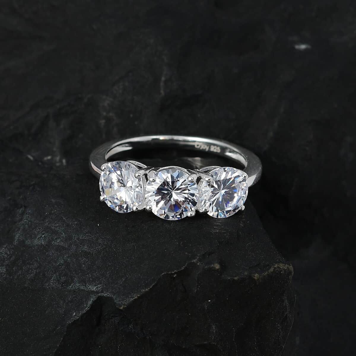 Simulated Diamond Ring in Sterling Silver 7.65 ctw image number 1