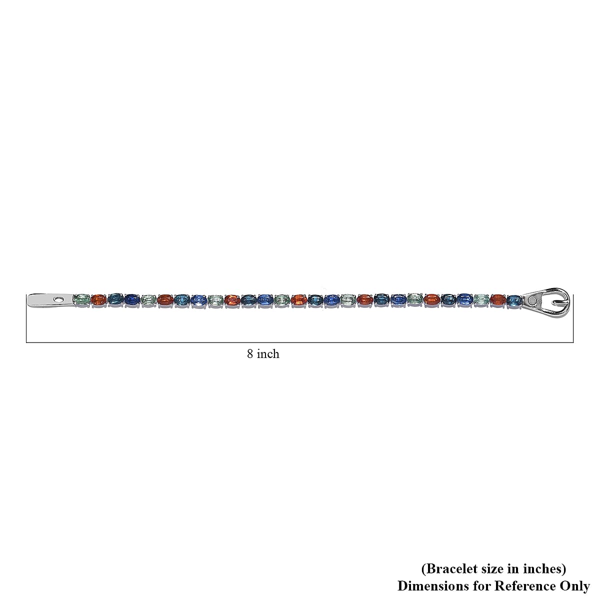 Multi Kyanite Tennis Bracelet in Platinum Over Sterling Silver (7.25 In) 8.60 Grams 17.25 ctw image number 4