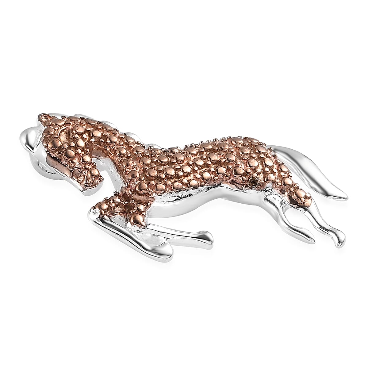 Natural Champagne Diamond Accent Horse Pendant in Sterling Silver image number 3
