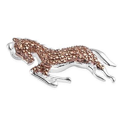 D'Joy Natural Champagne Diamond Accent Horse Pendant in Sterling Silver