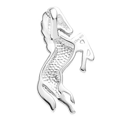 D'Joy Natural Champagne Diamond Accent Horse Pendant in Sterling Silver