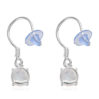 Kuisa Rainbow Moonstone Earrings in Sterling Silver 2.50 ctw