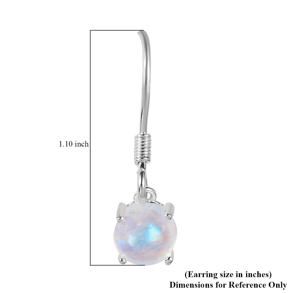 Kuisa Rainbow Moonstone Earrings in Sterling Silver 2.50 ctw
