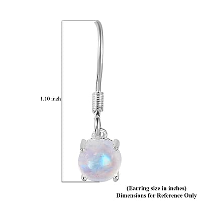 Kuisa Rainbow Moonstone Earrings in Sterling Silver 2.50 ctw