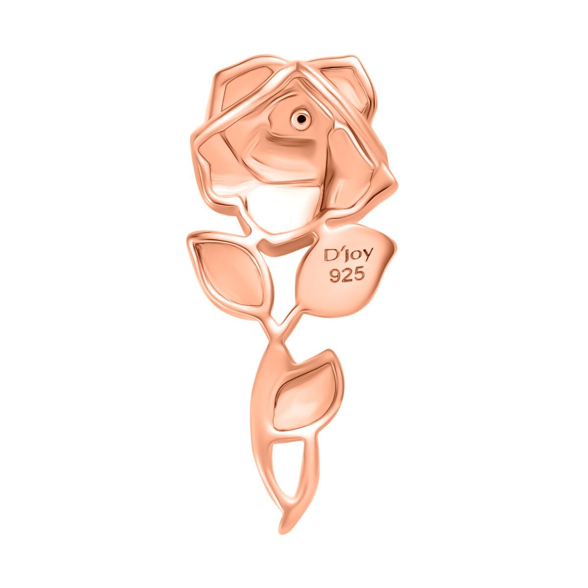 Diamond Accent Rose Pendant without Chain in 14K Rose Gold Over Sterling Silver image number 4