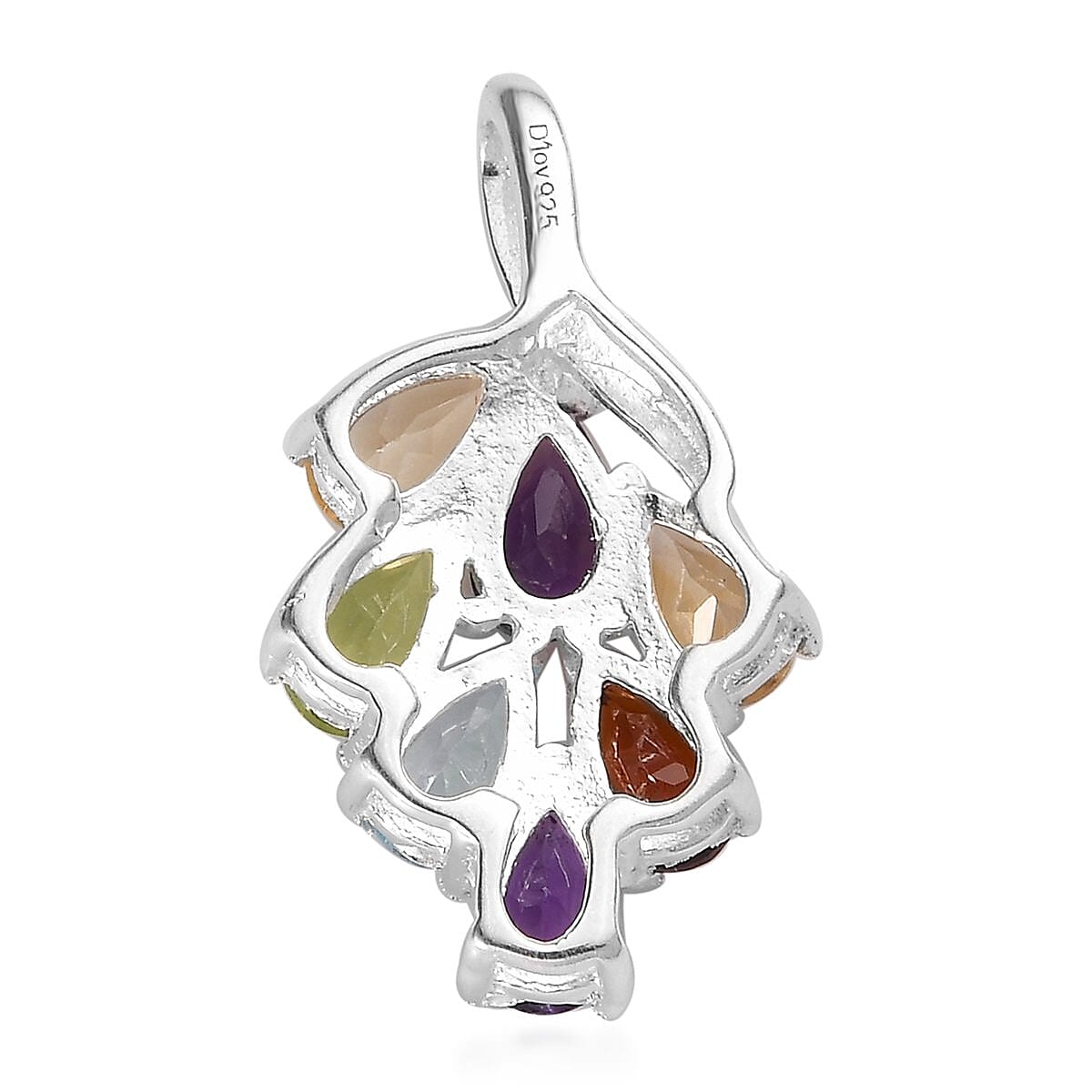 Multi Gemstone Pendant in Sterling Silver 1.50 ctw image number 4
