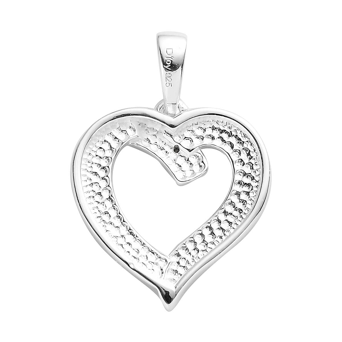 Blue Diamond Accent Heart Pendant in Sterling Silver