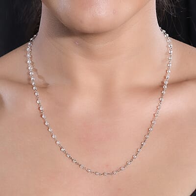 Montezuma Prasiolite Station Necklace 20 Inches in Platinum Over Sterling Silver 13.00 ctw