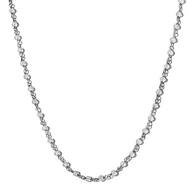 Montezuma Prasiolite Station Necklace 20 Inches in Platinum Over Sterling Silver 13.00 ctw
