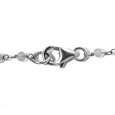 Montezuma Prasiolite Station Necklace 20 Inches in Platinum Over Sterling Silver 13.00 ctw