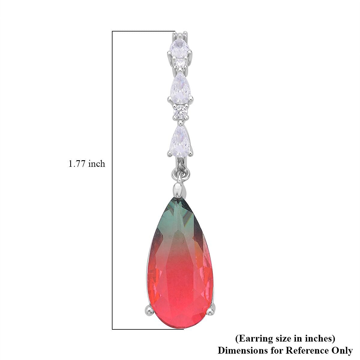 Fusion Multi Color Glass and Simulated Diamond Dangle Earrings in Silvertone