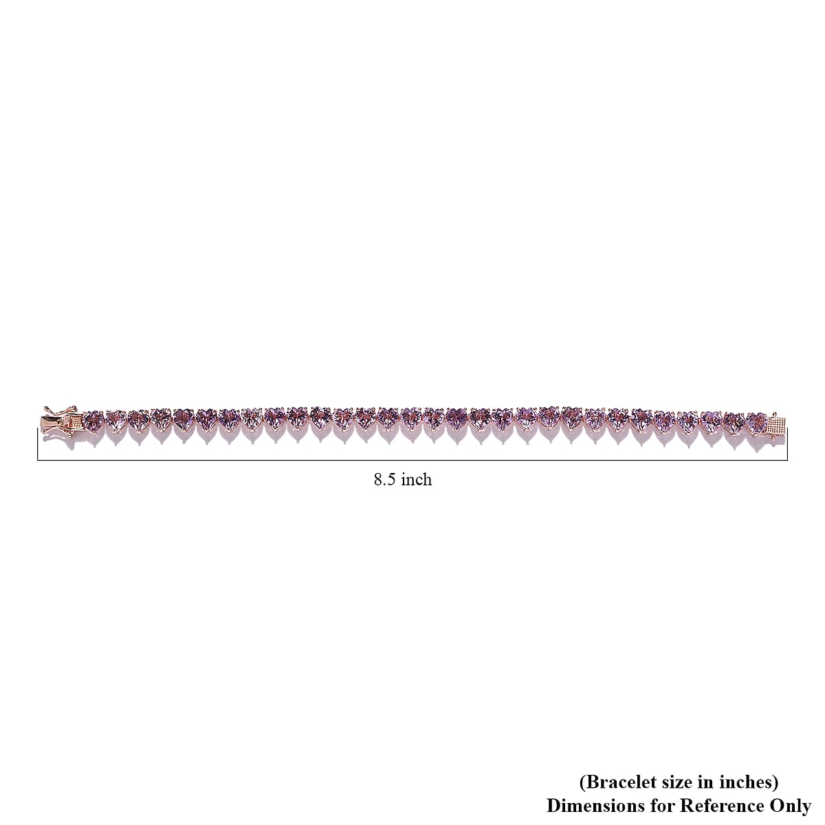Rose De France Amethyst Heart Tennis Bracelet in Vermeil Rose Gold Over Sterling Silver (8.00 In) 23.50 ctw image number 4