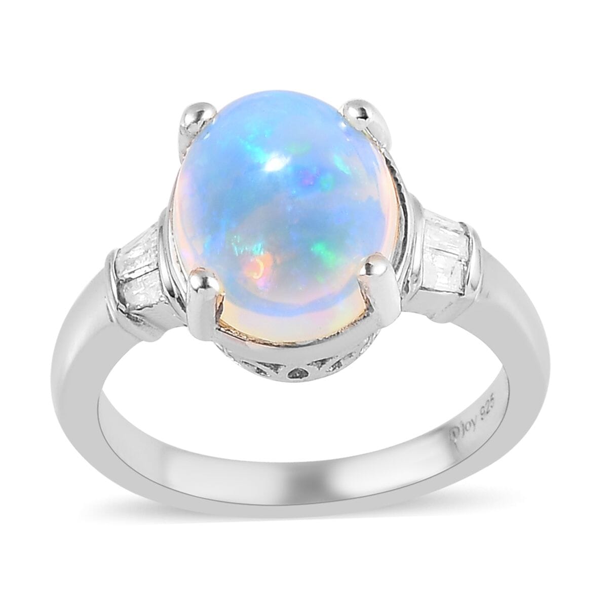 Premium Ethiopian Welo Opal and Diamond Ring in Platinum Over Sterling Silver 2.25 ctw image number 0