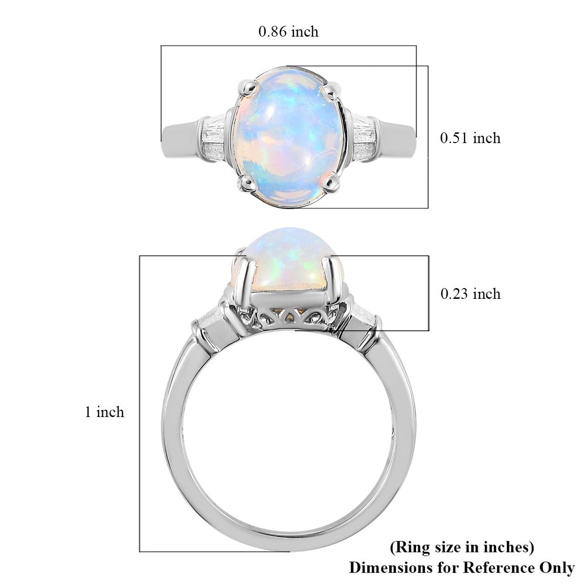 Premium Ethiopian Welo Opal and Diamond Ring in Platinum Over Sterling Silver 2.25 ctw image number 5