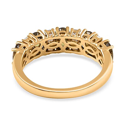 14K Yellow Gold Premium Demantoid Garnet, White Diamond (G, I1) Ring (Size 10.0) 2.50 ctw