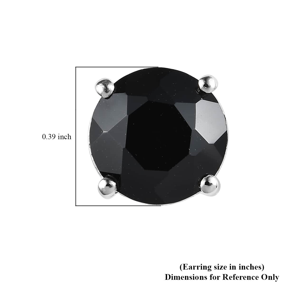 Thai Black Spinel Solitaire Stud Earrings in Sterling Silver 6.60 ctw image number 4