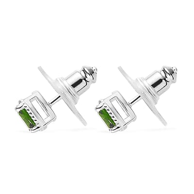 Chrome Diopside 1.20 ctw Stud Earrings in Sterling Silver