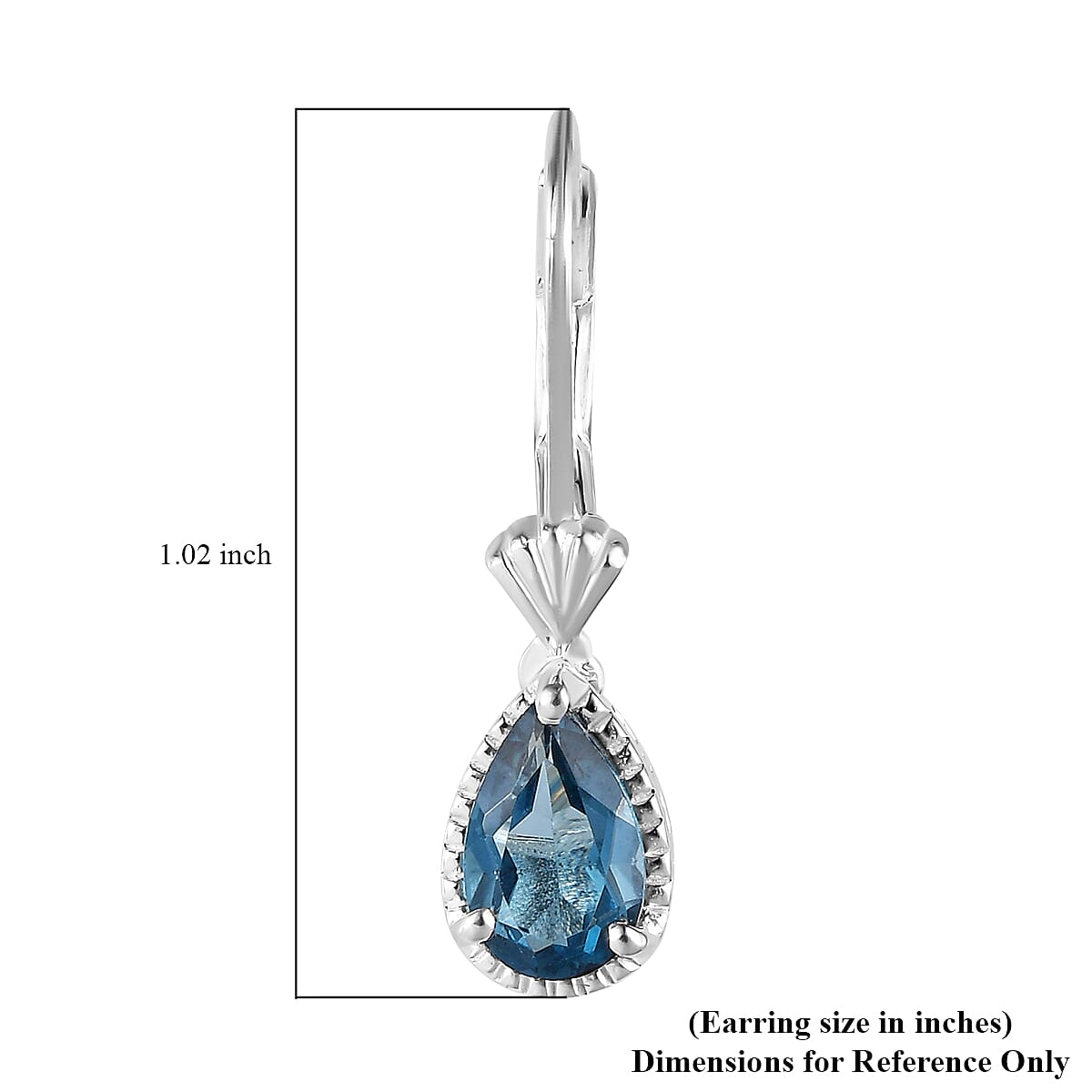 London Blue Topaz Earrings in Sterling Silver 2.25 ctw image number 4