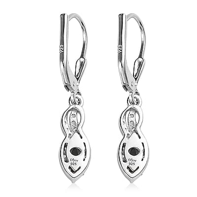 Santa Maria Aquamarine and White Zircon Earrings in Platinum Over Sterling Silver 0.60 ctw