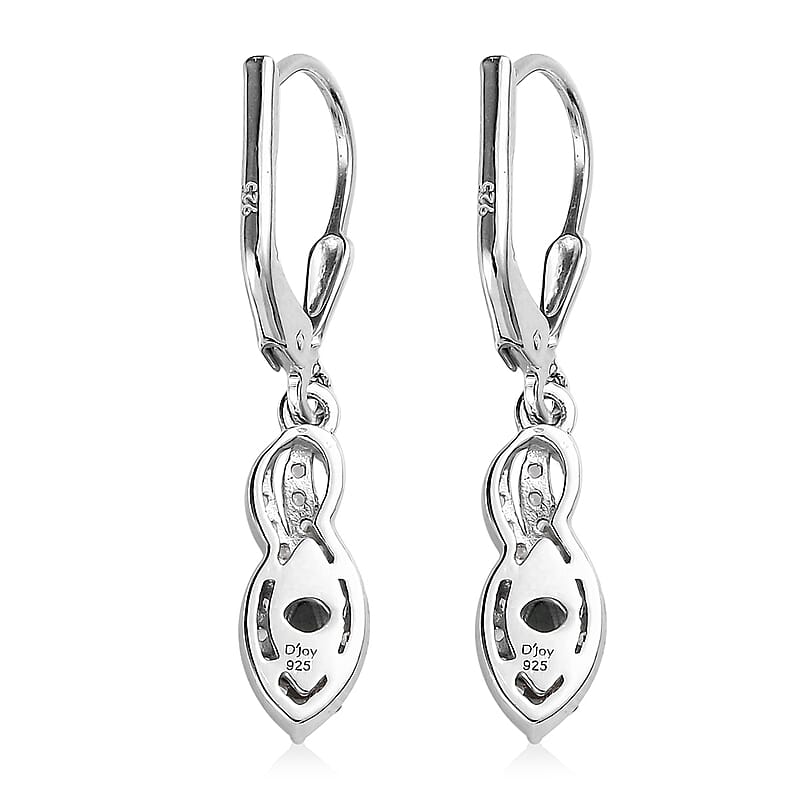 Santa Maria Aquamarine and White Zircon Earrings in Platinum Over Sterling Silver 0.60 ctw