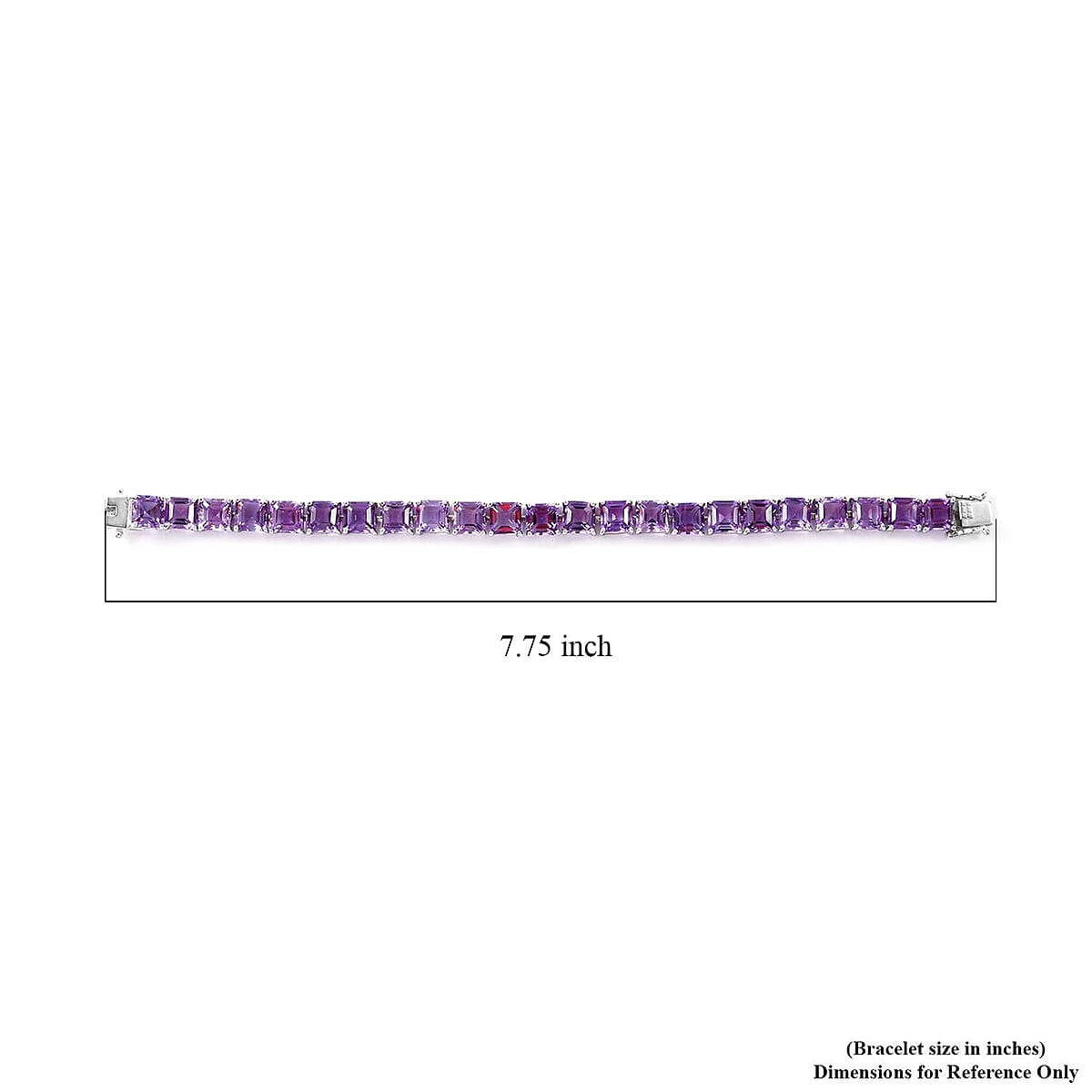 Asscher Cut Lusaka Amethyst Tennis Bracelet in Platinum Over Sterling Silver (6.50 In) 36.75 ctw image number 3