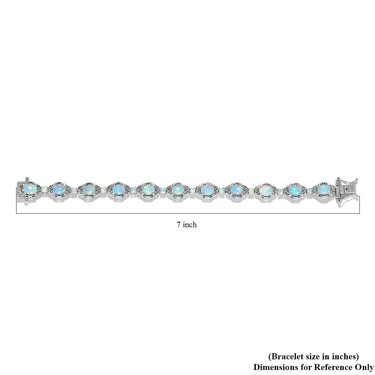 Premium Ethiopian Welo Opal Bracelet in Platinum Over Sterling Silver (6.50 In) 7.15 ctw image number 4