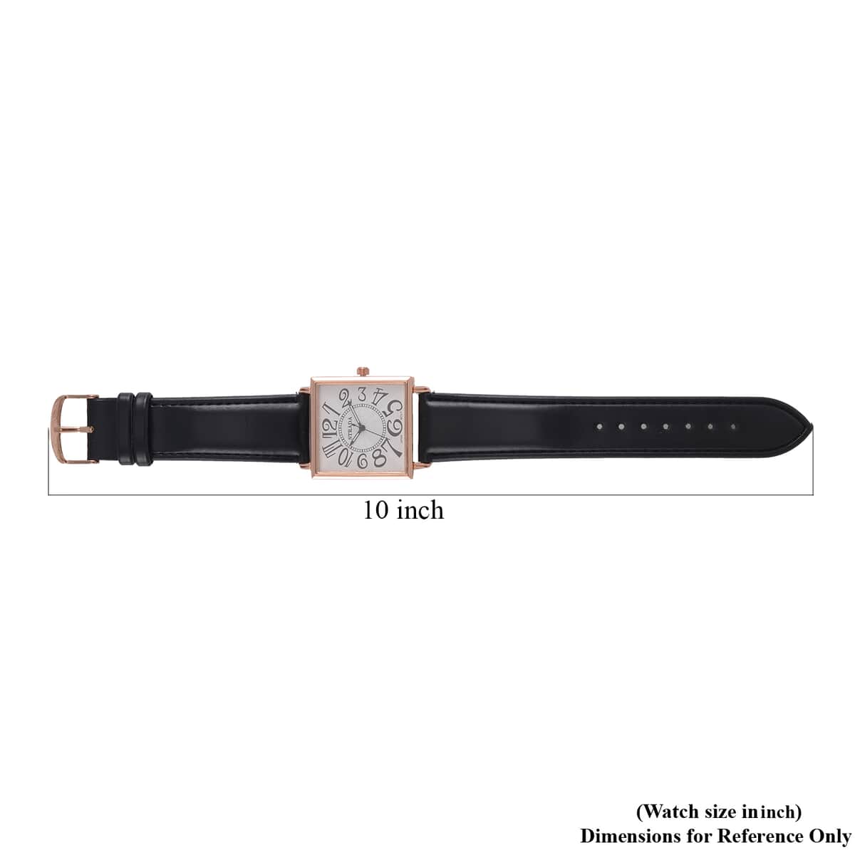 Strada Japanese Movement Watch in Rosetone with Black Faux Leather Strap (33.02mm) (7.00-8.75 Inches) image number 7