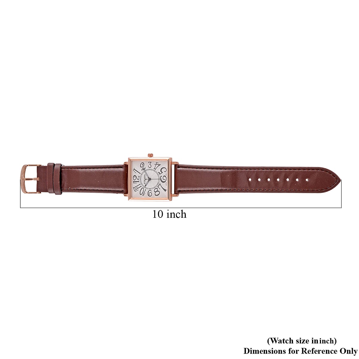 Strada Japanese Movement Watch in Rosetone with Coffee Faux Leather Strap (33.02mm) (7.00-8.75 Inches) image number 7