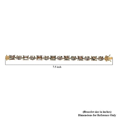 AAA Montezuma Prasiolite Bracelet, Prasiolite Link Bracelet, Vermeil Yellow Gold Over Sterling Silver Bracelet, Birthday Gift For Her  (7.25 In) 41.00 ctw