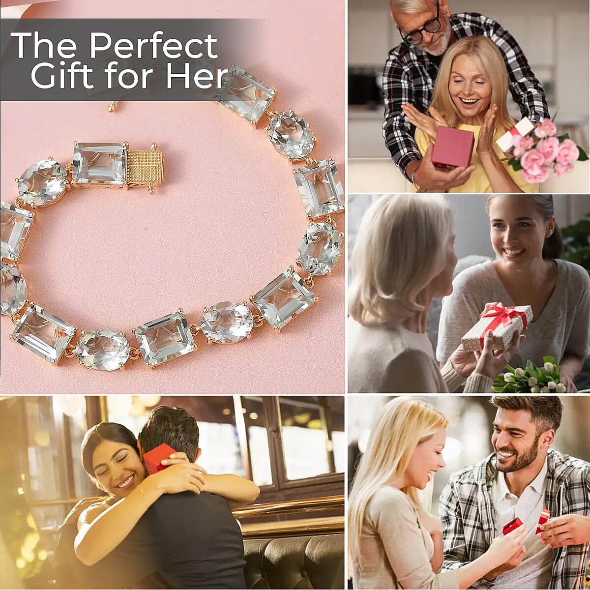 AAA Montezuma Prasiolite Bracelet, Prasiolite Link Bracelet, Vermeil Yellow Gold Over Sterling Silver Bracelet, Birthday Gift For Her  (6.50 In) 33.75 ctw image number 3