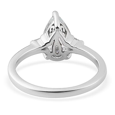 Premium Mangoro Aquamarine and Diamond Accent Ring in Platinum Over Sterling Silver (Size 10.0) 1.00 ctw