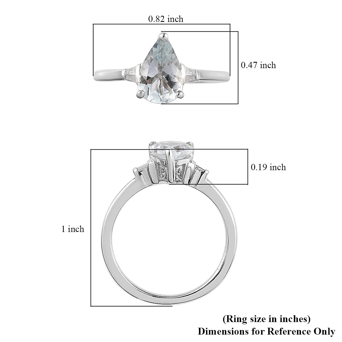 Premium Espirito Santo Aquamarine and Diamond Accent Ring in Platinum Over Sterling Silver (Size 8.0) 1.00 ctw image number 5