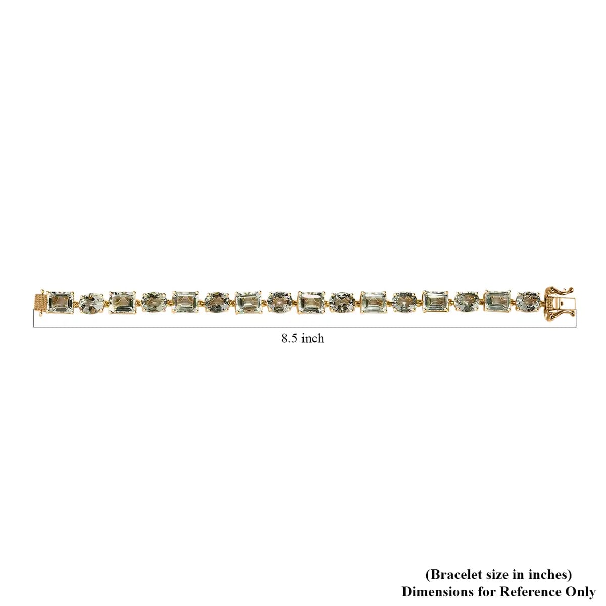 AAA Montezuma Prasiolite Bracelet, Prasiolite Link Bracelet, Vermeil Yellow Gold Over Sterling Silver Bracelet, Birthday Gift For Her  (8.00 In) 41.00 ctw image number 5