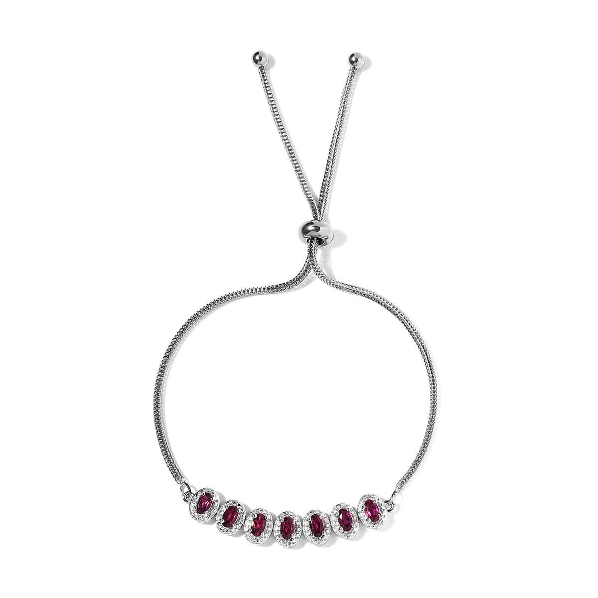 Karis Orissa Rhodolite Garnet Bolo Bracelet in Platinum Bond 2.50 ctw image number 0