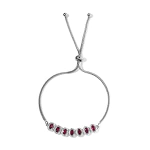 Karis Orissa Rhodolite Garnet Bolo Bracelet in Platinum Bond 2.50 ctw