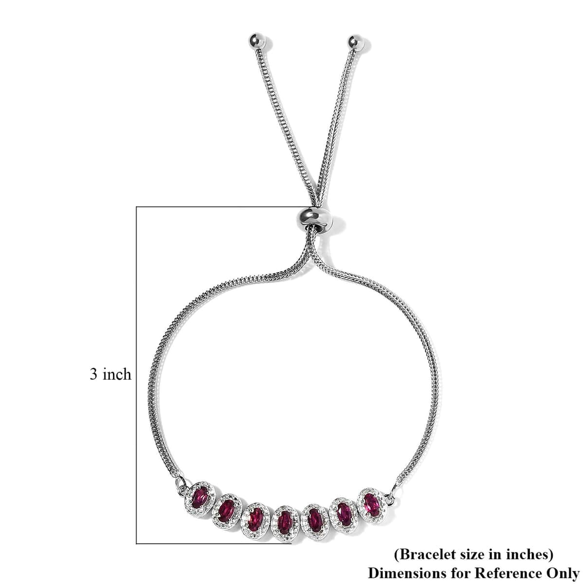 Karis Orissa Rhodolite Garnet Bolo Bracelet in Platinum Bond 2.50 ctw image number 4