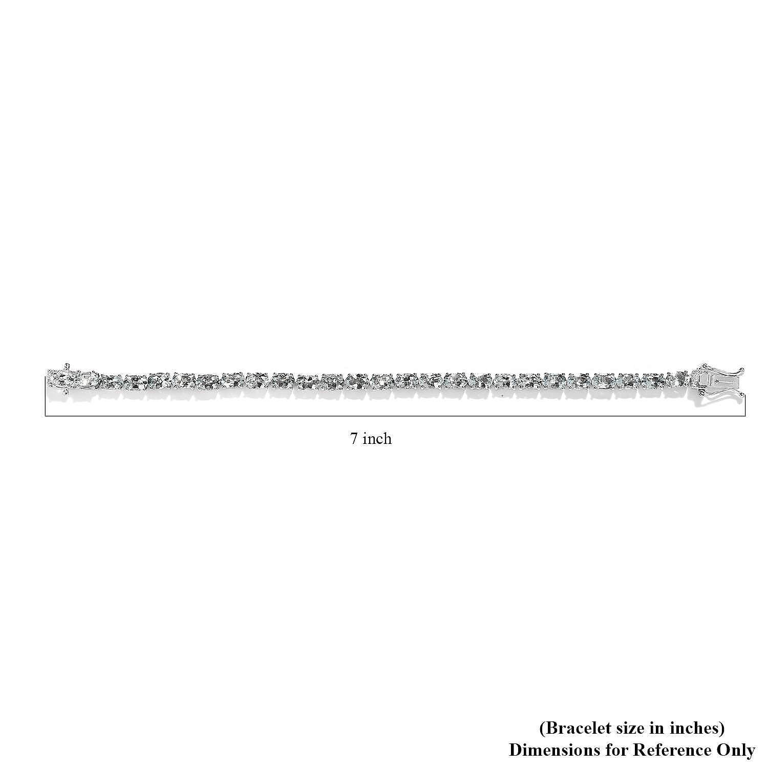 Premium Mangoro Aquamarine Tennis Bracelet in Platinum Over Sterling Silver (6.50 In) 10.75 ctw