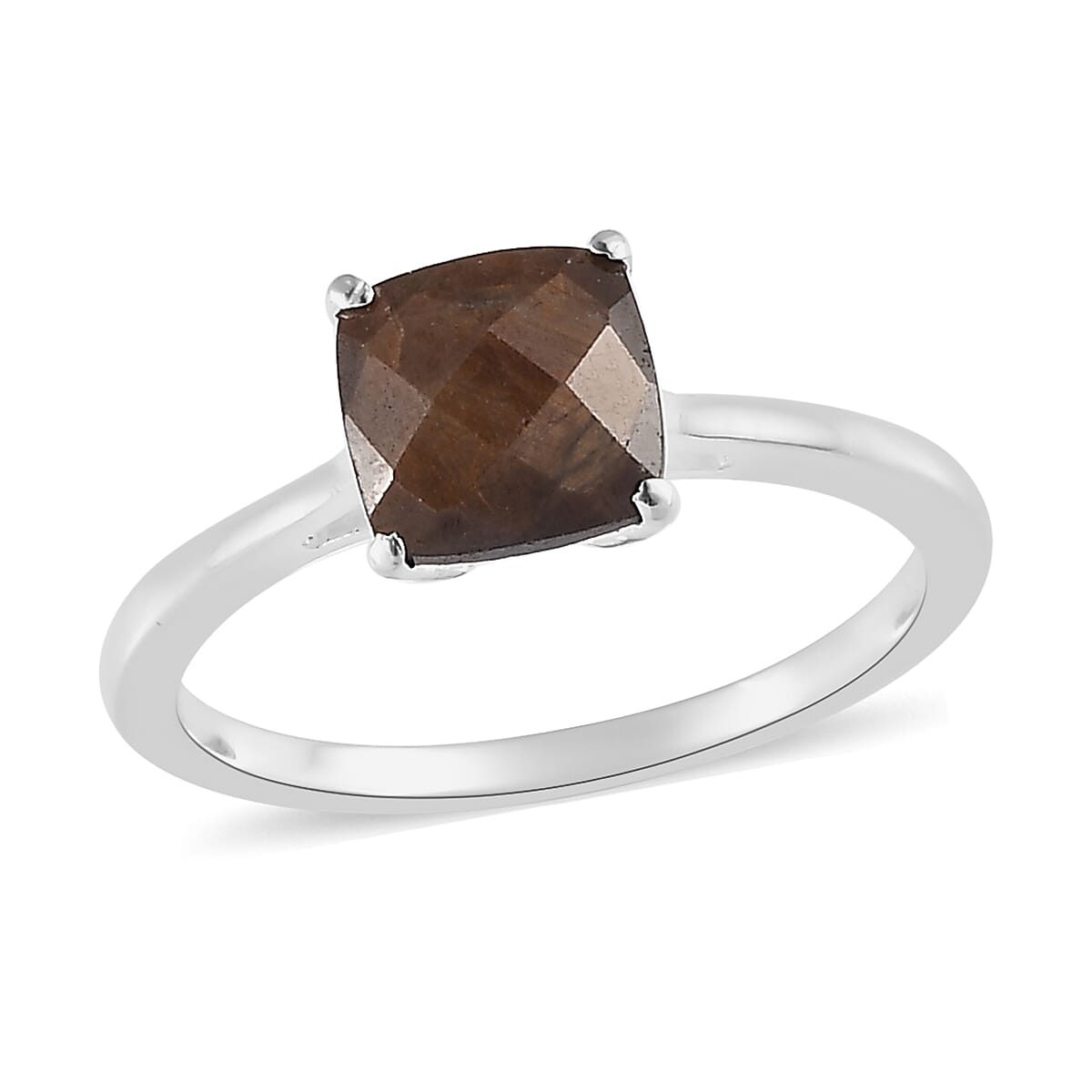 Chocolate Sapphire Solitaire Ring in Sterling Silver (Size 10.0) 1.85 ctw