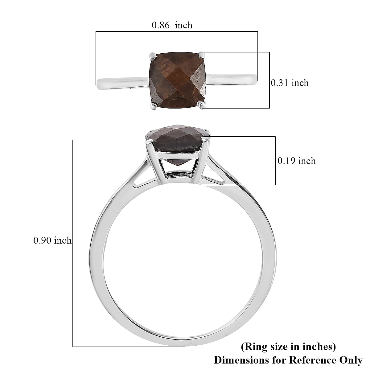 Natural Chocolate Sapphire Solitaire Ring in Sterling Silver 1.85 ctw image number 5